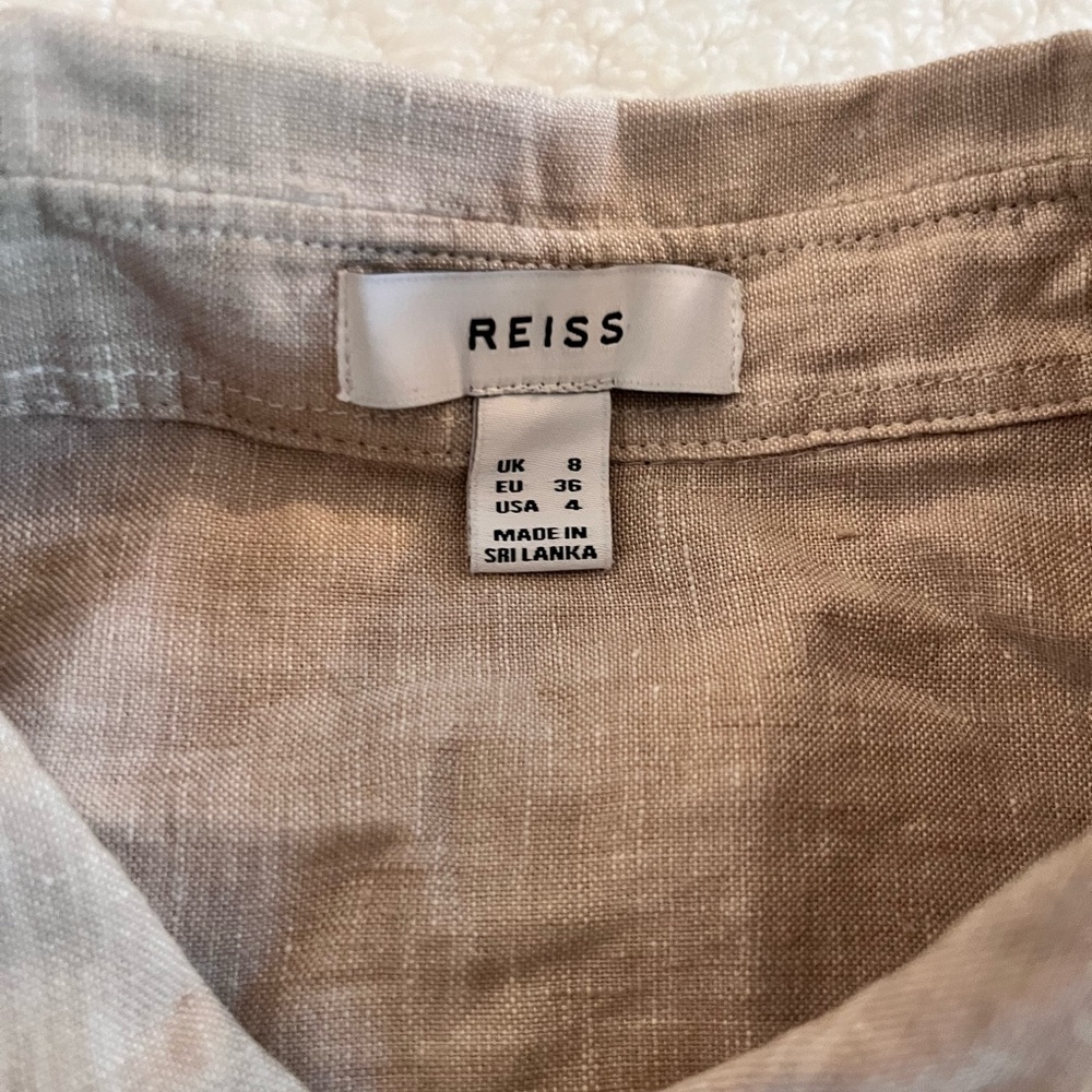 Reiss Light Brown Linen Shirt - Picture 3 of 6